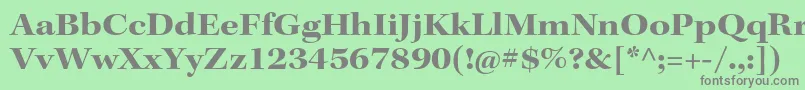 フォントKeplerstdBoldextsubh – 緑の背景に灰色の文字