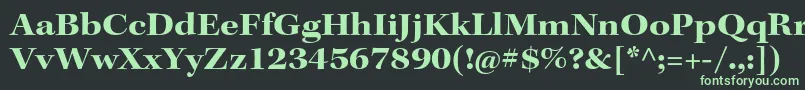 KeplerstdBoldextsubh-fontti – vihreät fontit mustalla taustalla