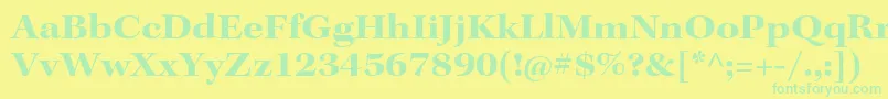 KeplerstdBoldextsubh Font – Green Fonts on Yellow Background