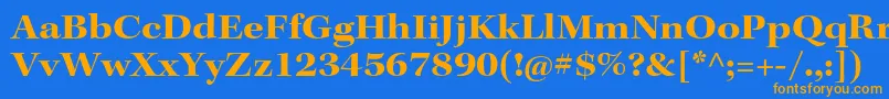 Шрифт KeplerstdBoldextsubh – оранжевые шрифты на синем фоне