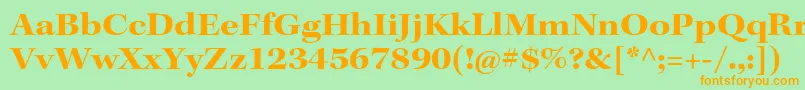 KeplerstdBoldextsubh-Schriftart – Orangefarbene Schriften auf grünem Hintergrund