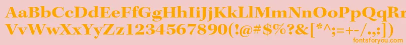 KeplerstdBoldextsubh-fontti – oranssit fontit vaaleanpunaisella taustalla