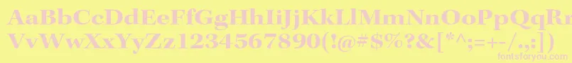 フォントKeplerstdBoldextsubh – ピンクのフォント、黄色の背景