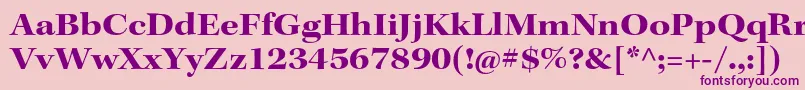 フォントKeplerstdBoldextsubh – ピンクの背景に紫のフォント