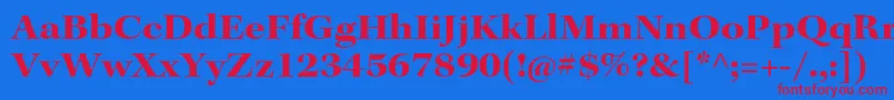 Шрифт KeplerstdBoldextsubh – красные шрифты на синем фоне