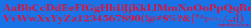 KeplerstdBoldextsubh Font – Red Fonts on Blue Background