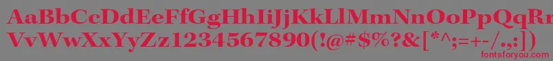 フォントKeplerstdBoldextsubh – 赤い文字の灰色の背景