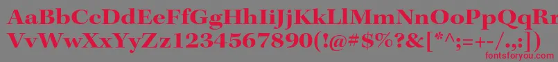 Czcionka KeplerstdBoldextsubh – czerwone czcionki na szarym tle