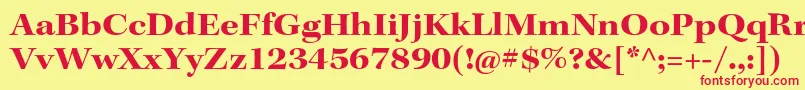 フォントKeplerstdBoldextsubh – 赤い文字の黄色い背景