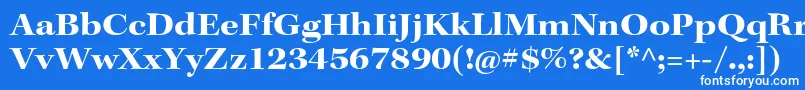 KeplerstdBoldextsubh-fontti – valkoiset fontit sinisellä taustalla