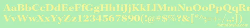 Шрифт KeplerstdBoldextsubh – жёлтые шрифты на зелёном фоне