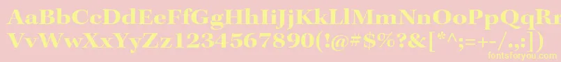 KeplerstdBoldextsubh-fontti – keltaiset fontit vaaleanpunaisella taustalla