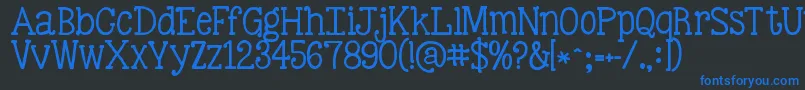 Kgbestillandknow-Schriftart – Blaue Schriften auf schwarzem Hintergrund