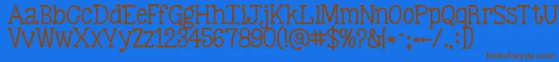 Fonte Kgbestillandknow – fontes marrons em um fundo azul