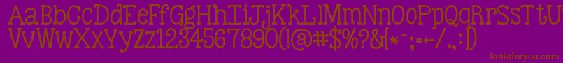 Kgbestillandknow-fontti – ruskeat fontit violetilla taustalla