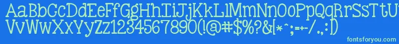 Kgbestillandknow Font – Green Fonts on Blue Background