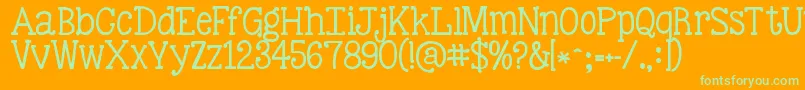 Шрифт Kgbestillandknow – зелёные шрифты на оранжевом фоне