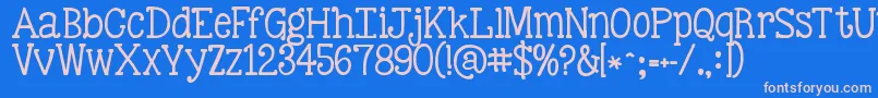Kgbestillandknow-Schriftart – Rosa Schriften auf blauem Hintergrund