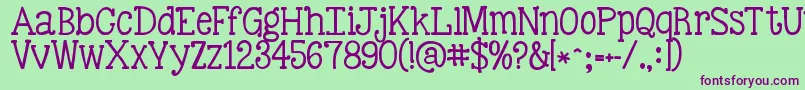 Kgbestillandknow Font – Purple Fonts on Green Background