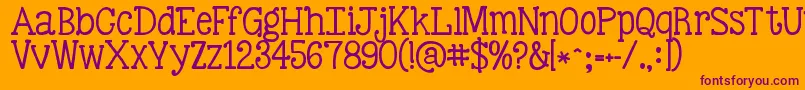 Czcionka Kgbestillandknow – fioletowe czcionki na pomarańczowym tle