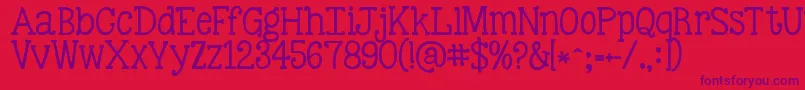 Czcionka Kgbestillandknow – fioletowe czcionki na czerwonym tle
