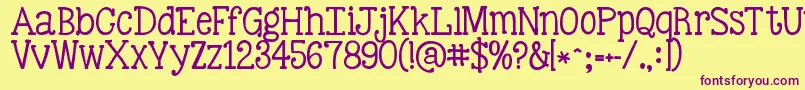 Kgbestillandknow-Schriftart – Violette Schriften auf gelbem Hintergrund