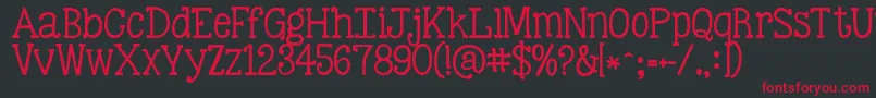 フォントKgbestillandknow – 黒い背景に赤い文字