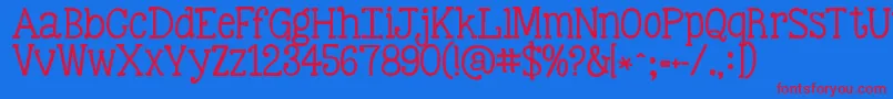 Шрифт Kgbestillandknow – красные шрифты на синем фоне