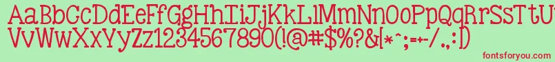 Kgbestillandknow Font – Red Fonts on Green Background