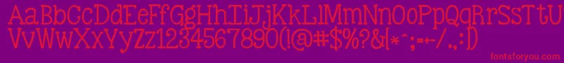 Fonte Kgbestillandknow – fontes vermelhas em um fundo violeta