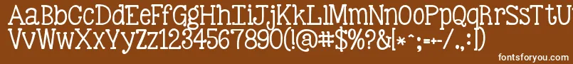Шрифт Kgbestillandknow – белые шрифты на коричневом фоне