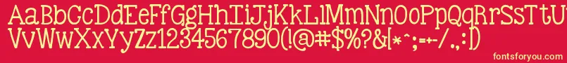 Kgbestillandknow Font – Yellow Fonts on Red Background