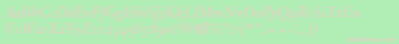 GranjonItalicOldStyleFigures Font – Pink Fonts on Green Background