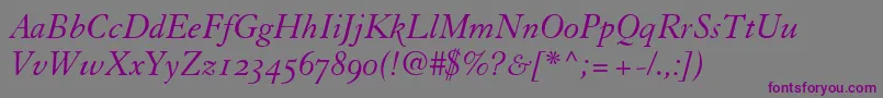GranjonItalicOldStyleFigures Font – Purple Fonts on Gray Background