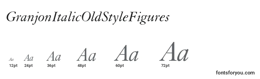 GranjonItalicOldStyleFigures Font Sizes