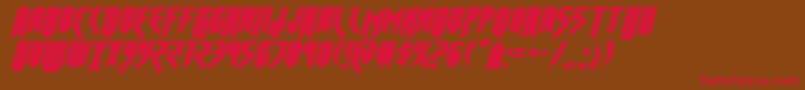 Opusmagnusexpandital Font – Red Fonts on Brown Background