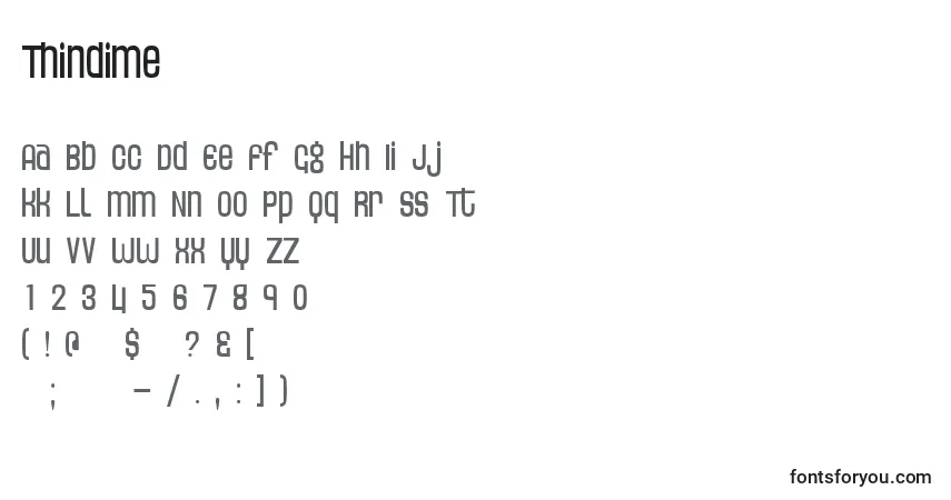 Fuente Thindime - alfabeto, números, caracteres especiales