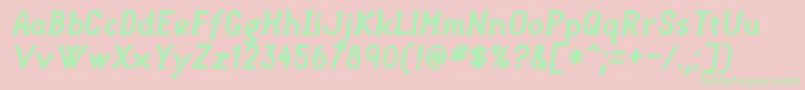 SemisweetBoldItalic Font – Green Fonts on Pink Background