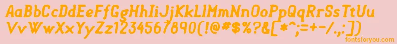 SemisweetBoldItalic Font – Orange Fonts on Pink Background