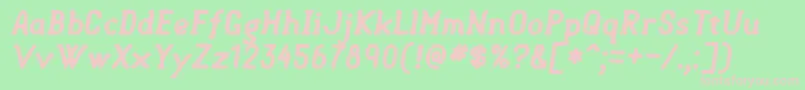 SemisweetBoldItalic Font – Pink Fonts on Green Background