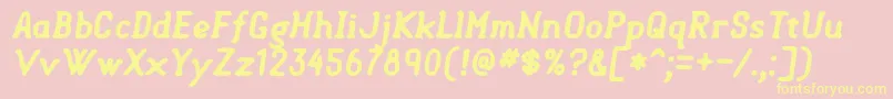 SemisweetBoldItalic Font – Yellow Fonts on Pink Background