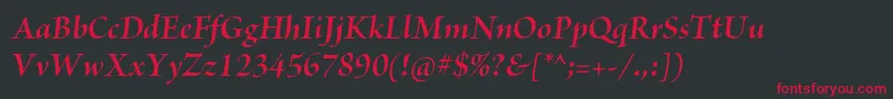 BriosoproBolditdisp Font – Red Fonts on Black Background