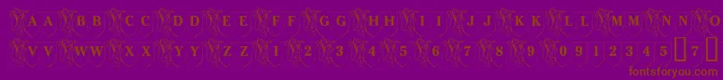 LmsFamilyShield-Schriftart – Braune Schriften auf violettem Hintergrund