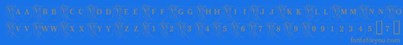 LmsFamilyShield-Schriftart – Graue Schriften auf blauem Hintergrund