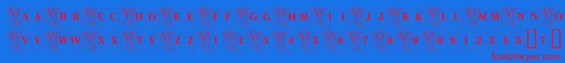 LmsFamilyShield Font – Red Fonts on Blue Background