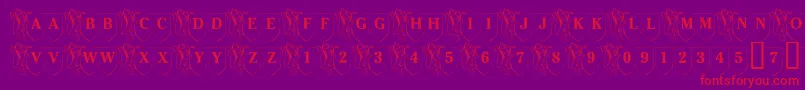 LmsFamilyShield-Schriftart – Rote Schriften auf violettem Hintergrund