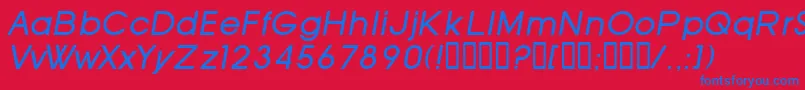 フォントSfOldRepublicItalic – 赤い背景に青い文字