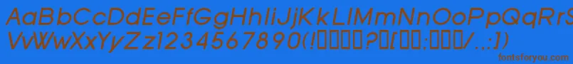 Fonte SfOldRepublicItalic – fontes marrons em um fundo azul