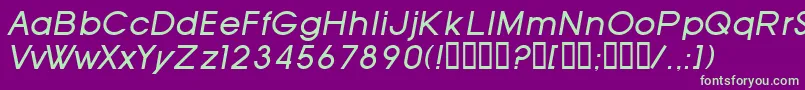 SfOldRepublicItalic-fontti – vihreät fontit violetilla taustalla