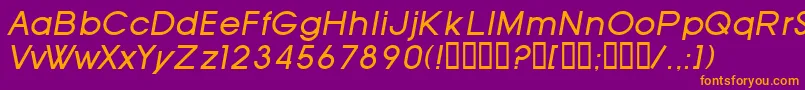 フォントSfOldRepublicItalic – 紫色の背景にオレンジのフォント